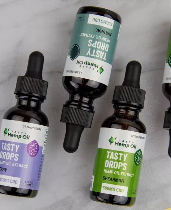 TASTY Drops (CBD) Berry, Natural and Spearmint Flavors